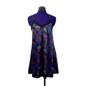 Hot Topic Colorful Rose Velvet Butterfly Lace Gothic Dress